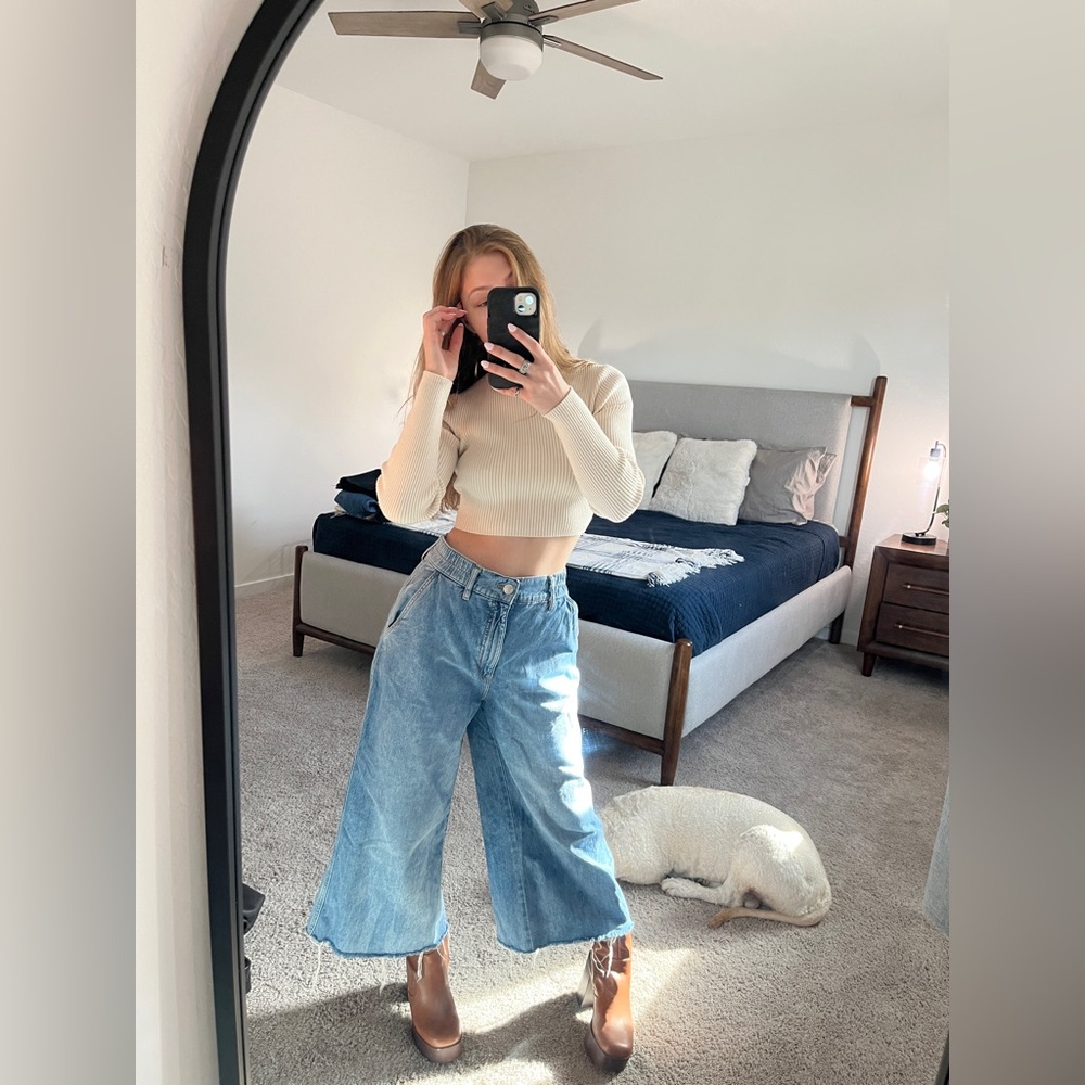 Garage Light Blue Flare Jeans